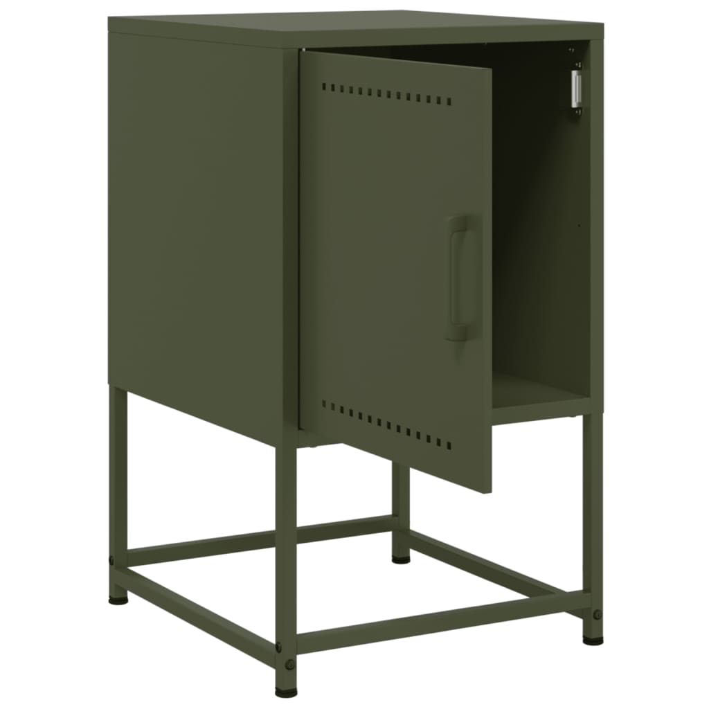 Bedside Cabinets 2 pcs Olive Green 36x39x60.5 cm Steel