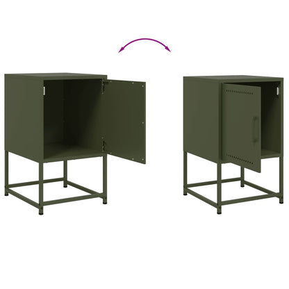 Bedside Cabinets 2 pcs Olive Green 36x39x60.5 cm Steel