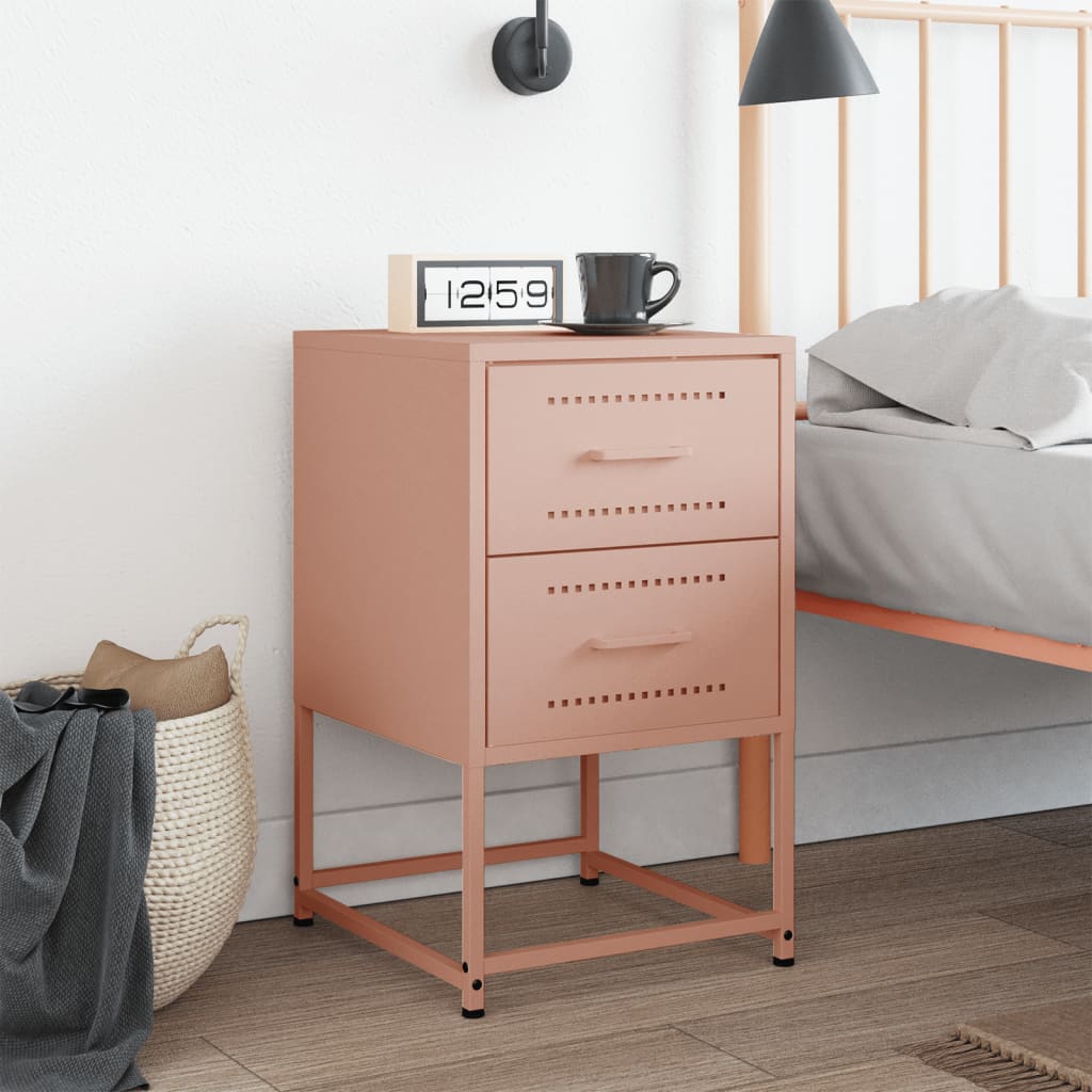 Bedside Cabinet Pink 36x39x60.5 cm Steel