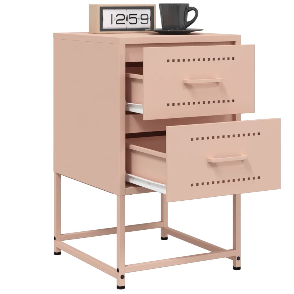 Bedside Cabinet Pink 36x39x60.5 cm Steel