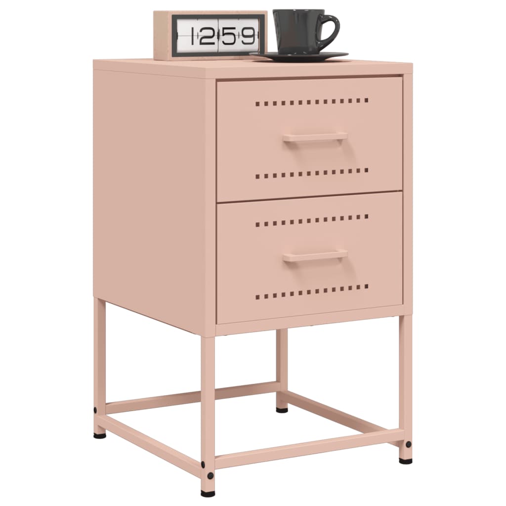 Bedside Cabinet Pink 36x39x60.5 cm Steel