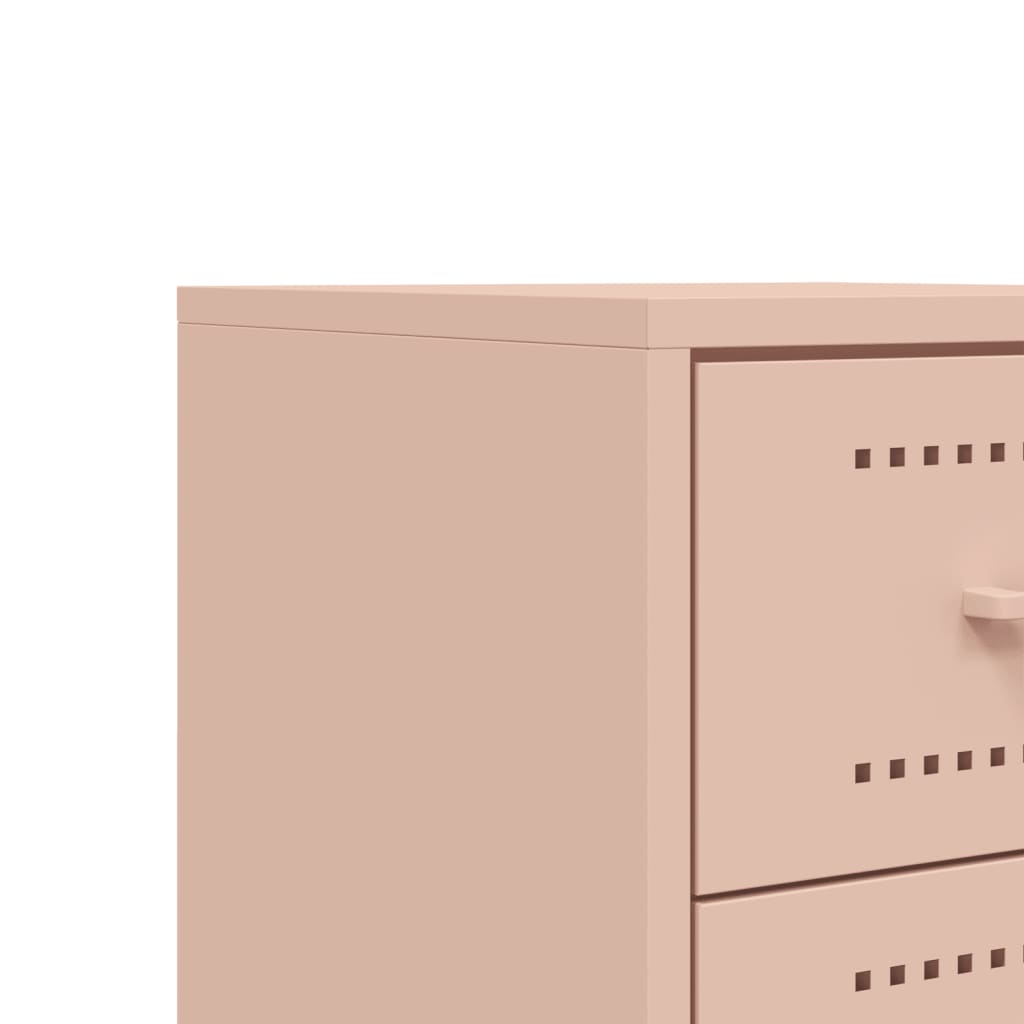 Bedside Cabinet Pink 36x39x60.5 cm Steel