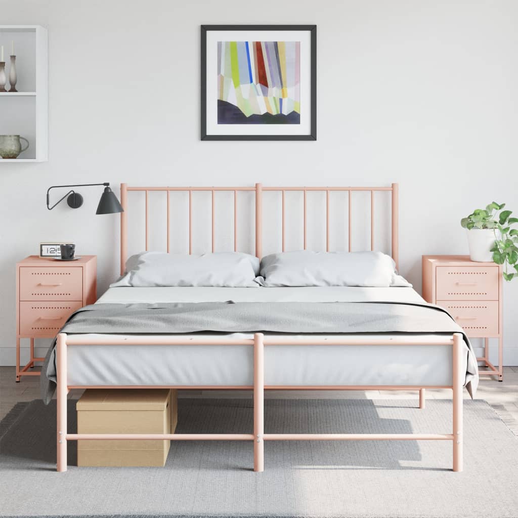 Bedside Cabinets 2 pcs Pink 36x39x60.5 cm Steel