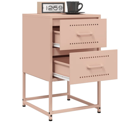 Bedside Cabinets 2 pcs Pink 36x39x60.5 cm Steel