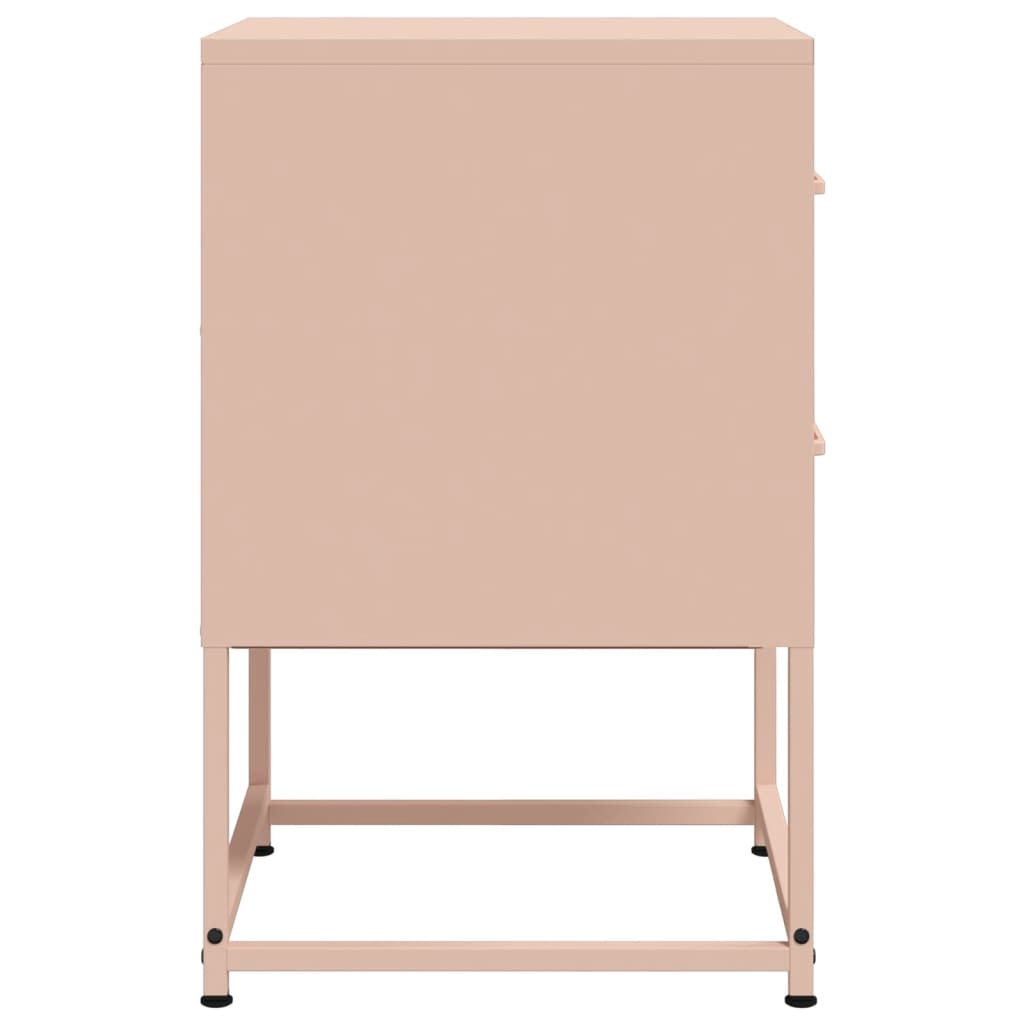 Bedside Cabinets 2 pcs Pink 36x39x60.5 cm Steel