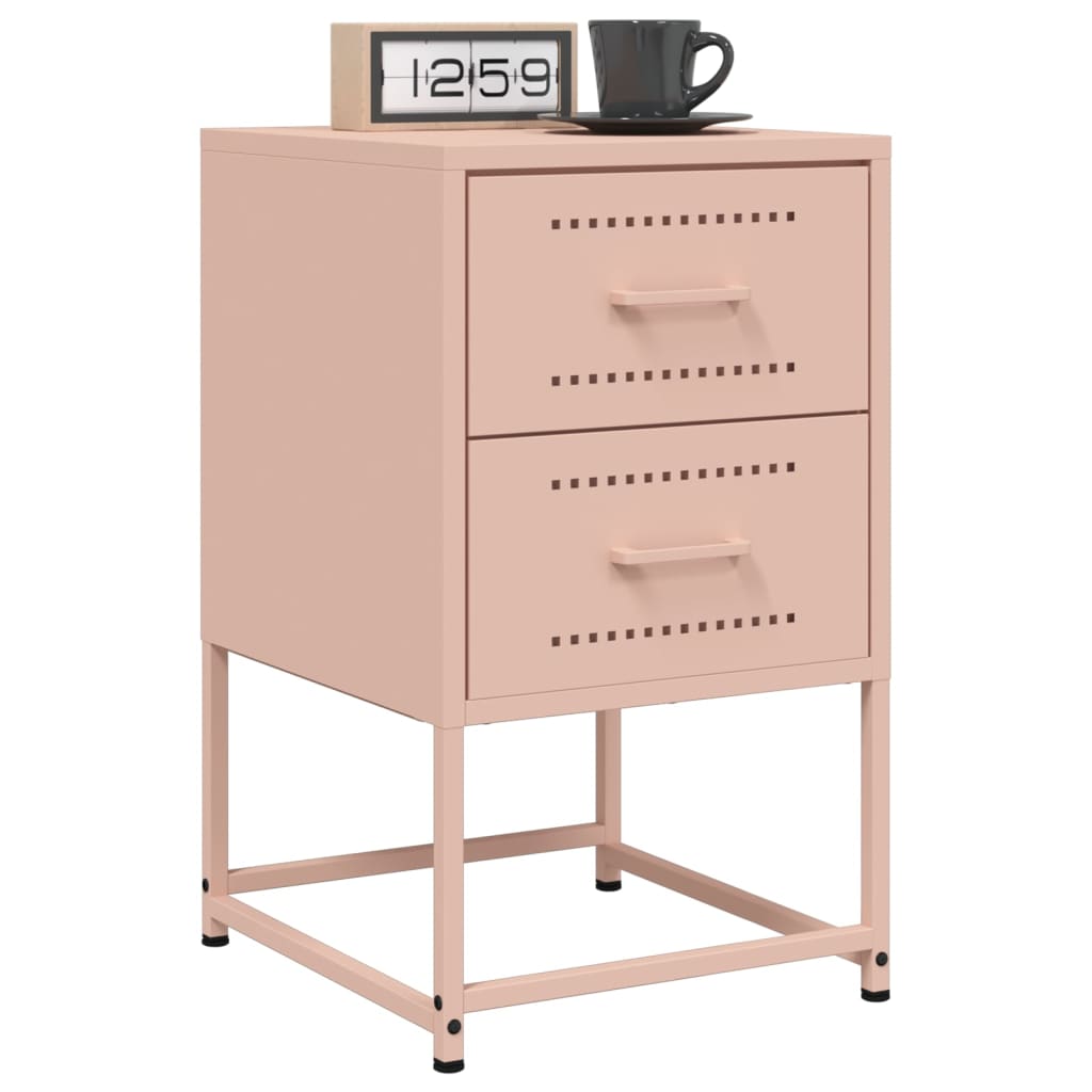 Bedside Cabinets 2 pcs Pink 36x39x60.5 cm Steel