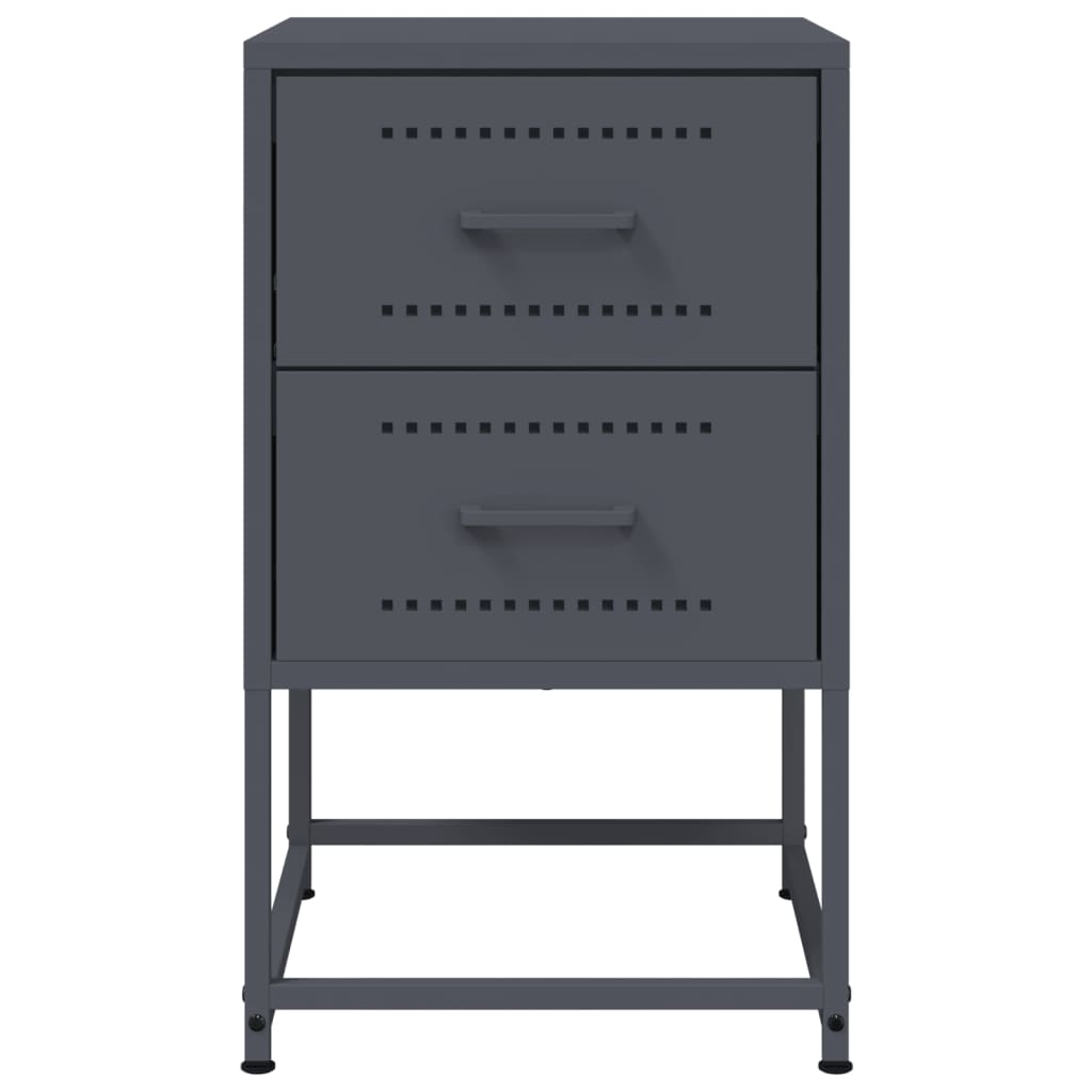 Bedside Cabinet Anthracite 36x39x60.5 cm Steel