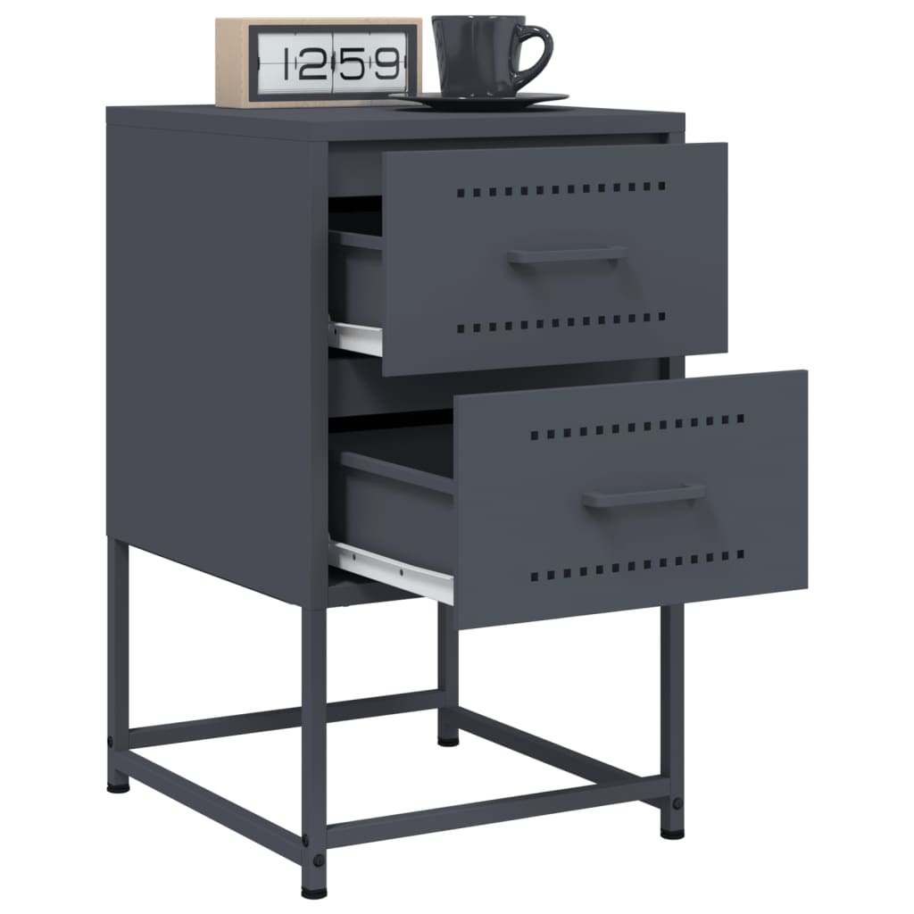 Bedside Cabinets 2 pcs Anthracite 36x39x60.5 cm Steel