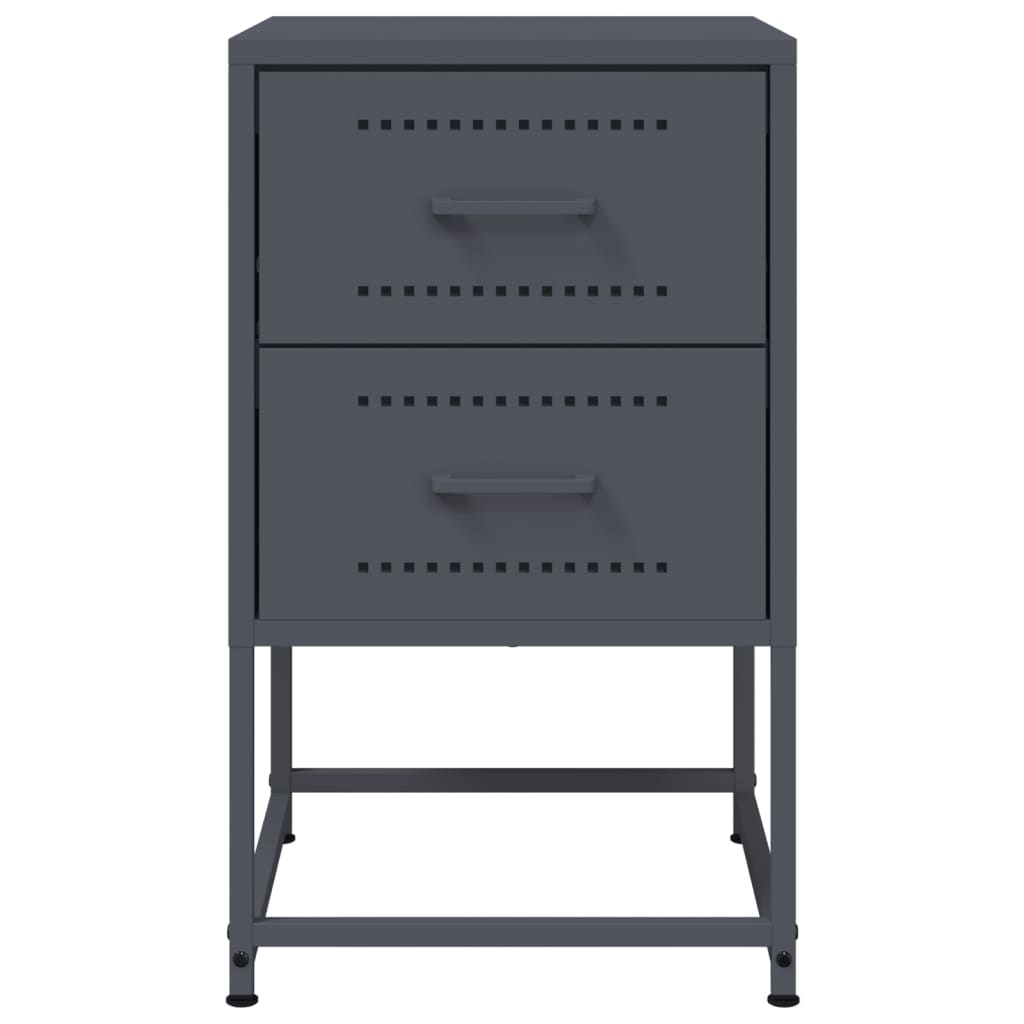 Bedside Cabinets 2 pcs Anthracite 36x39x60.5 cm Steel