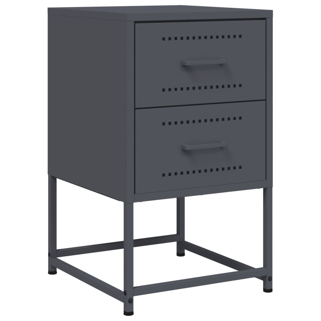 Bedside Cabinets 2 pcs Anthracite 36x39x60.5 cm Steel