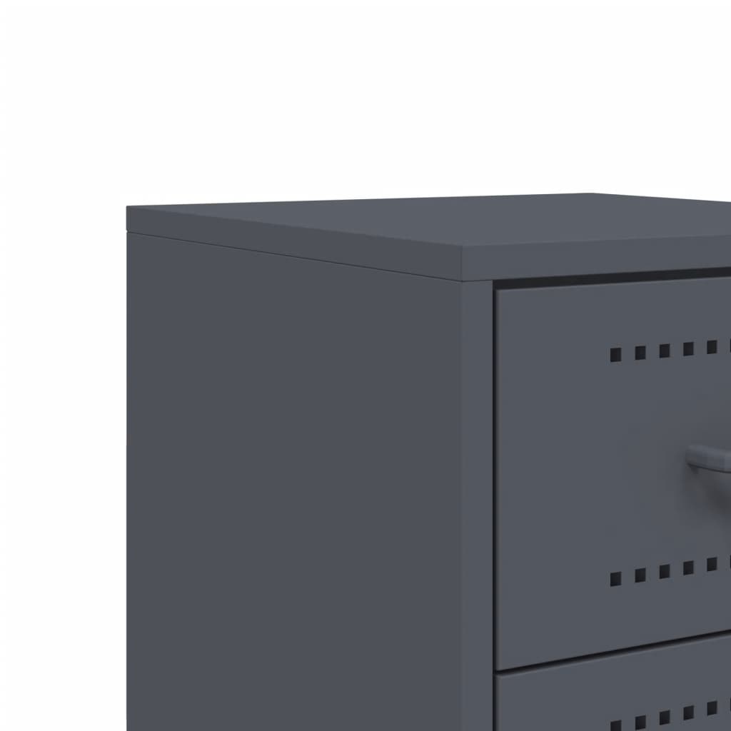 Bedside Cabinets 2 pcs Anthracite 36x39x60.5 cm Steel