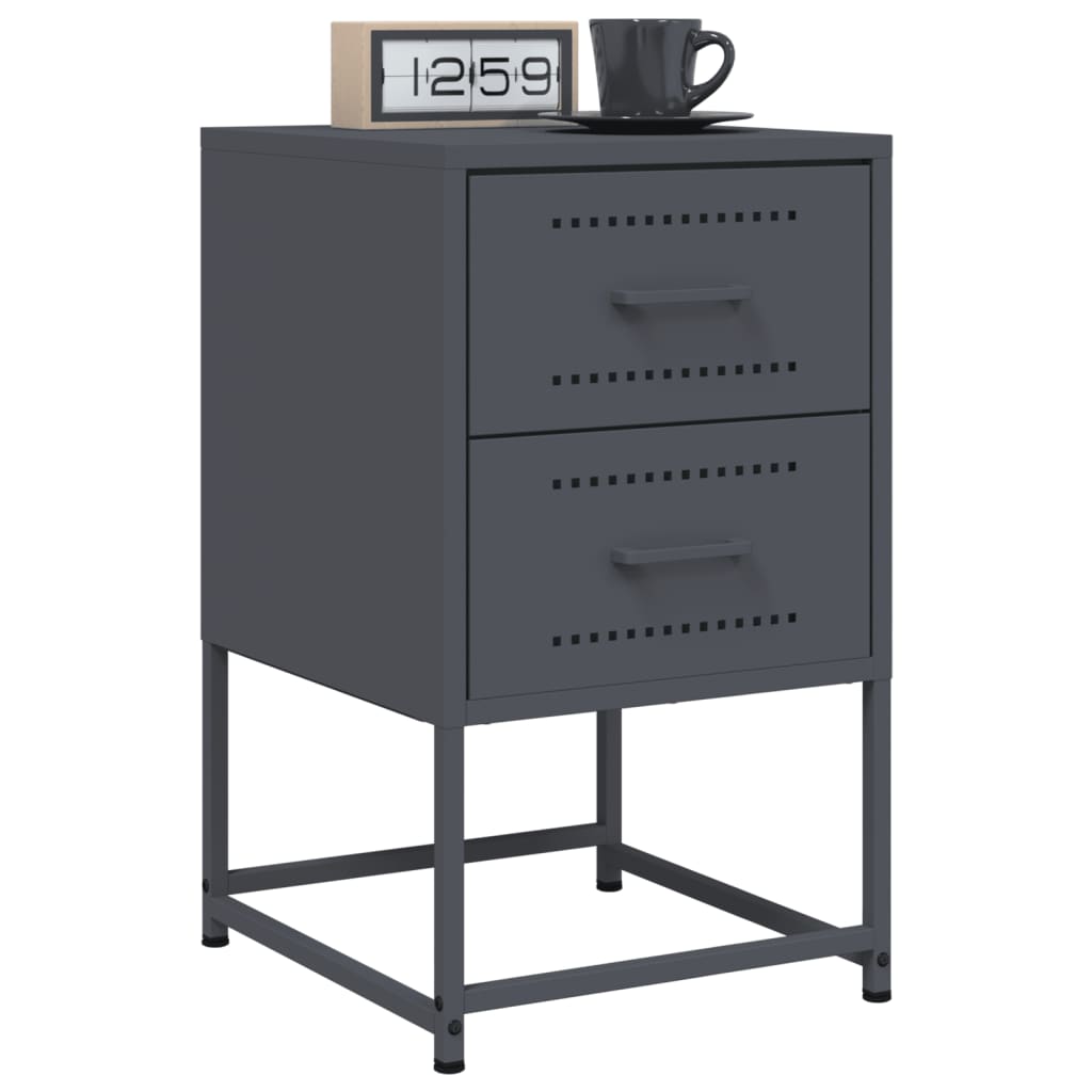 Bedside Cabinets 2 pcs Anthracite 36x39x60.5 cm Steel