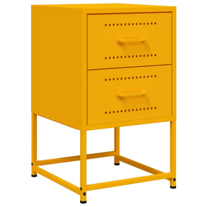 Bedside Cabinet Mustard Yellow 36x39x60.5 cm Steel