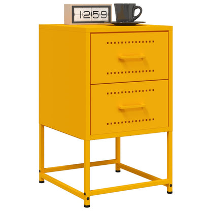 Bedside Cabinet Mustard Yellow 36x39x60.5 cm Steel