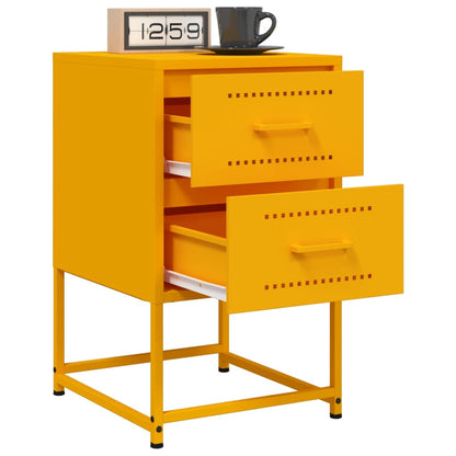 Bedside Cabinet Mustard Yellow 36x39x60.5 cm Steel