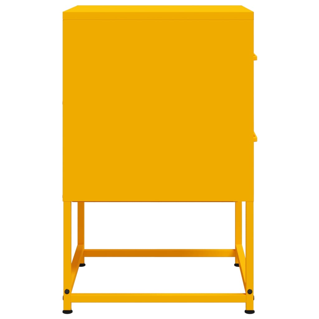 Bedside Cabinet Mustard Yellow 36x39x60.5 cm Steel