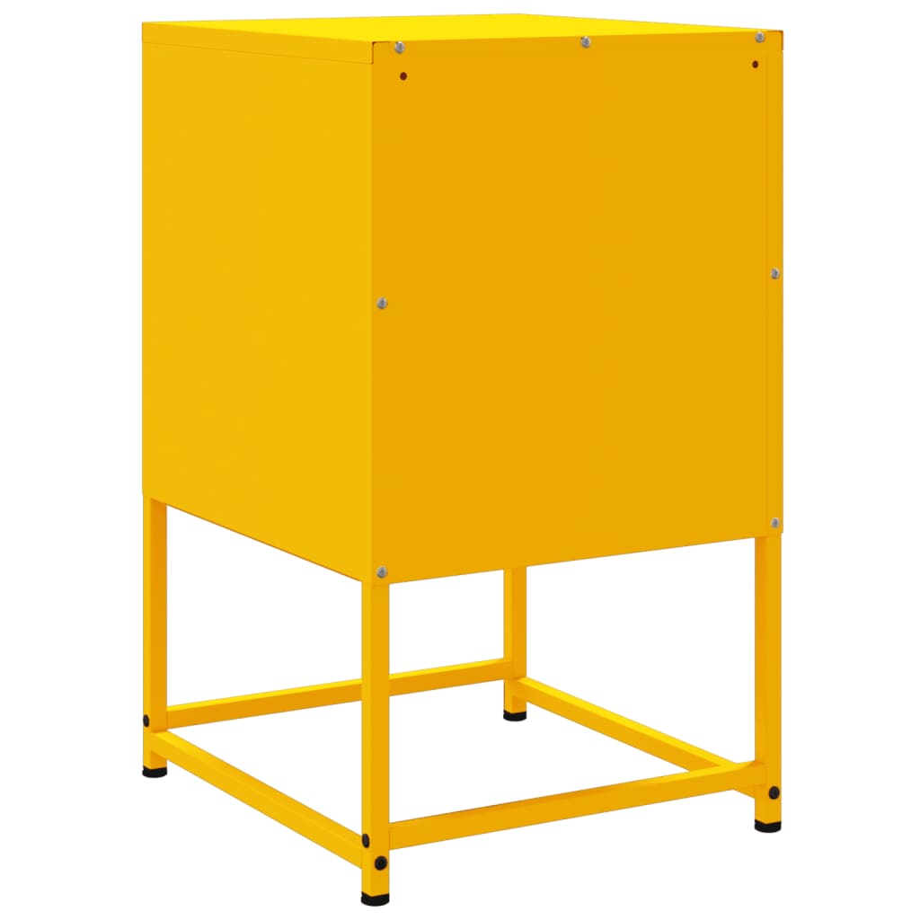 Bedside Cabinet Mustard Yellow 36x39x60.5 cm Steel