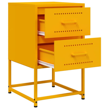 Bedside Cabinet Mustard Yellow 36x39x60.5 cm Steel