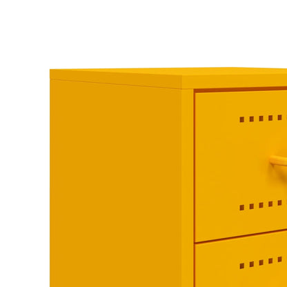 Bedside Cabinet Mustard Yellow 36x39x60.5 cm Steel