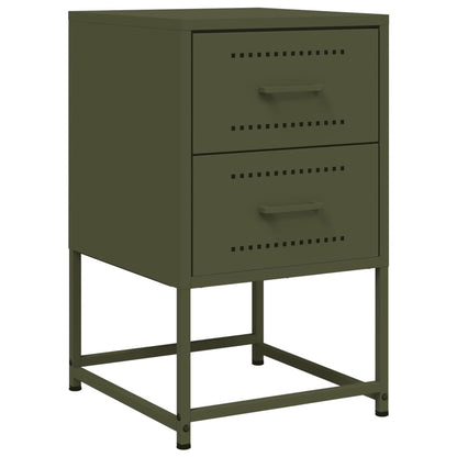 Bedside Cabinets 2 pcs Olive Green 36x39x60.5 cm Steel