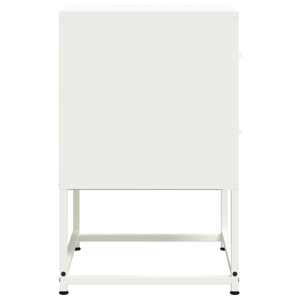 Bedside Cabinet White 36x39x60.5 cm Steel