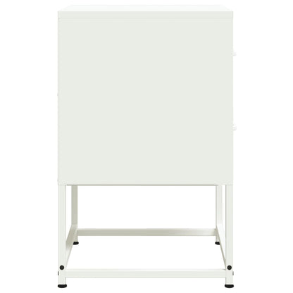 Bedside Cabinet White 36x39x60.5 cm Steel