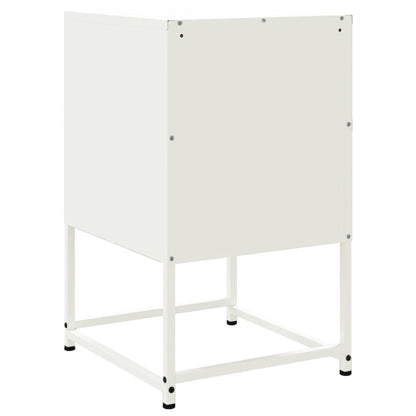 Bedside Cabinet White 36x39x60.5 cm Steel