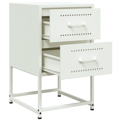 Bedside Cabinet White 36x39x60.5 cm Steel