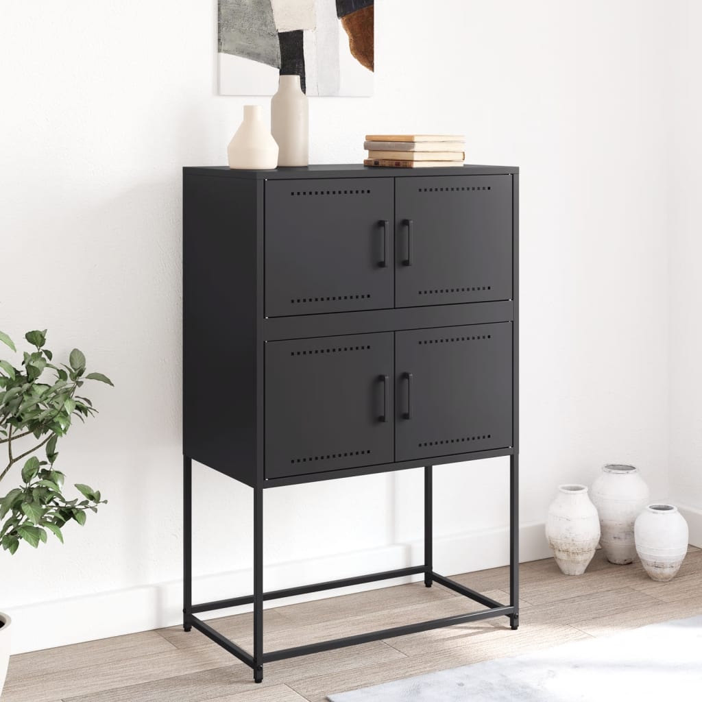 Sideboard Black 68.5x38.5x107 cm Steel