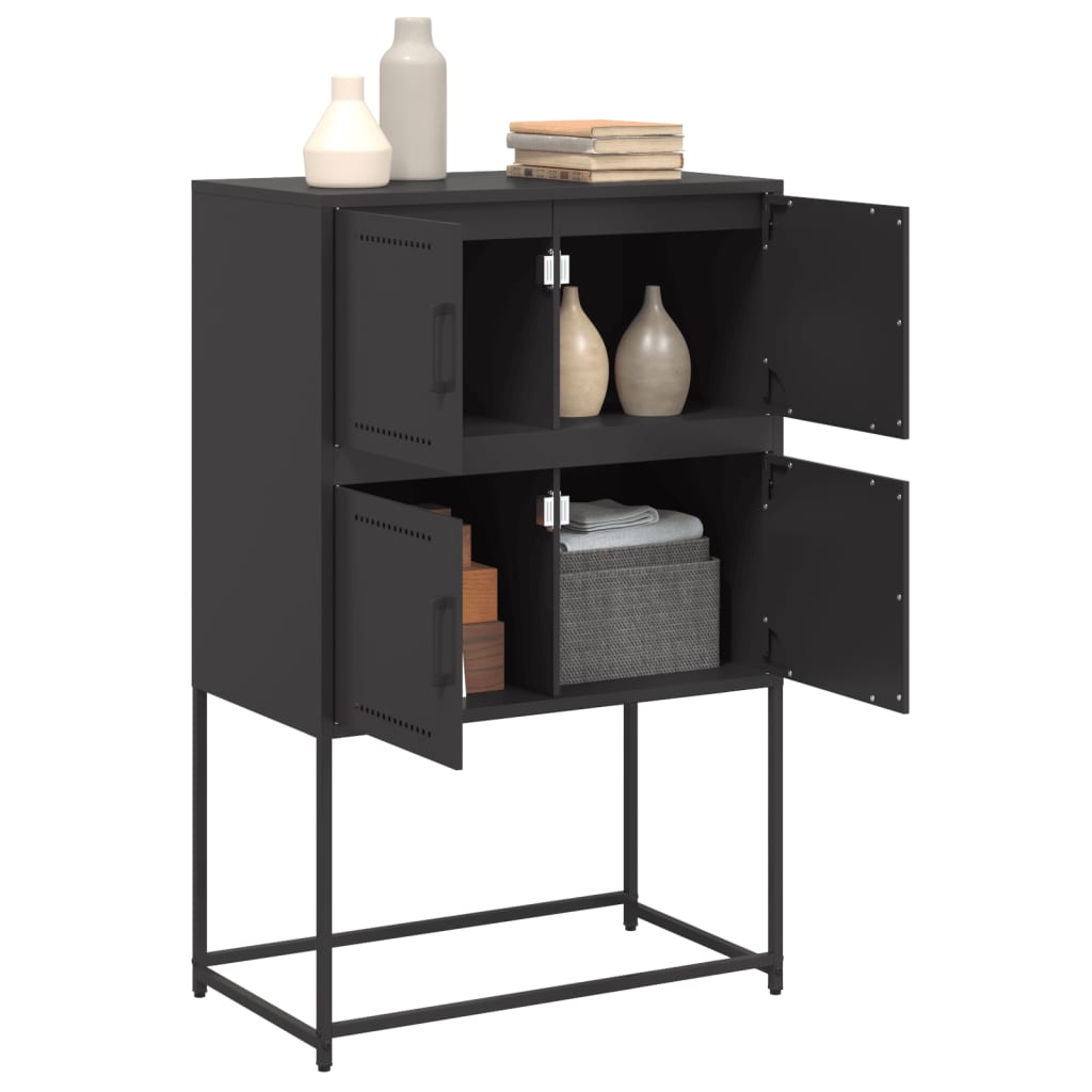 Sideboard Black 68.5x38.5x107 cm Steel