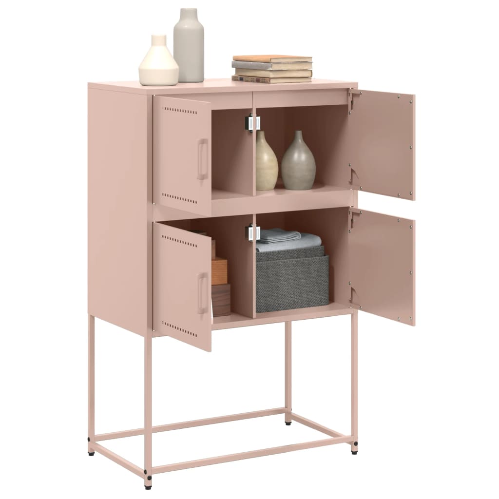 Sideboard Pink 68.5x38.5x107 cm Steel