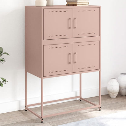 Sideboard Pink 68.5x38.5x107 cm Steel