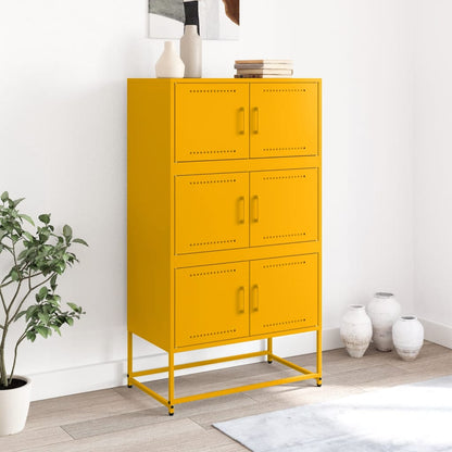 Sideboard Mustard Yellow 68.5x38.5x123.5 cm Steel