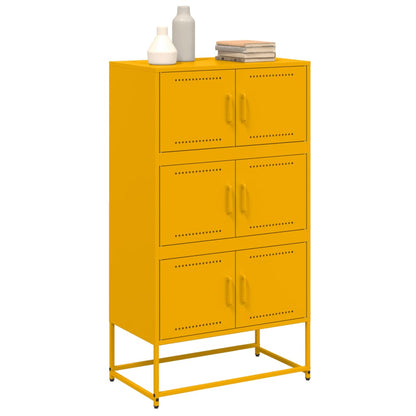 Sideboard Mustard Yellow 68.5x38.5x123.5 cm Steel