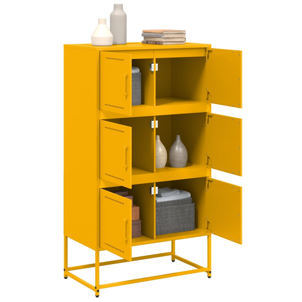 Sideboard Mustard Yellow 68.5x38.5x123.5 cm Steel