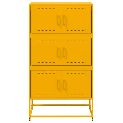 Sideboard Mustard Yellow 68.5x38.5x123.5 cm Steel