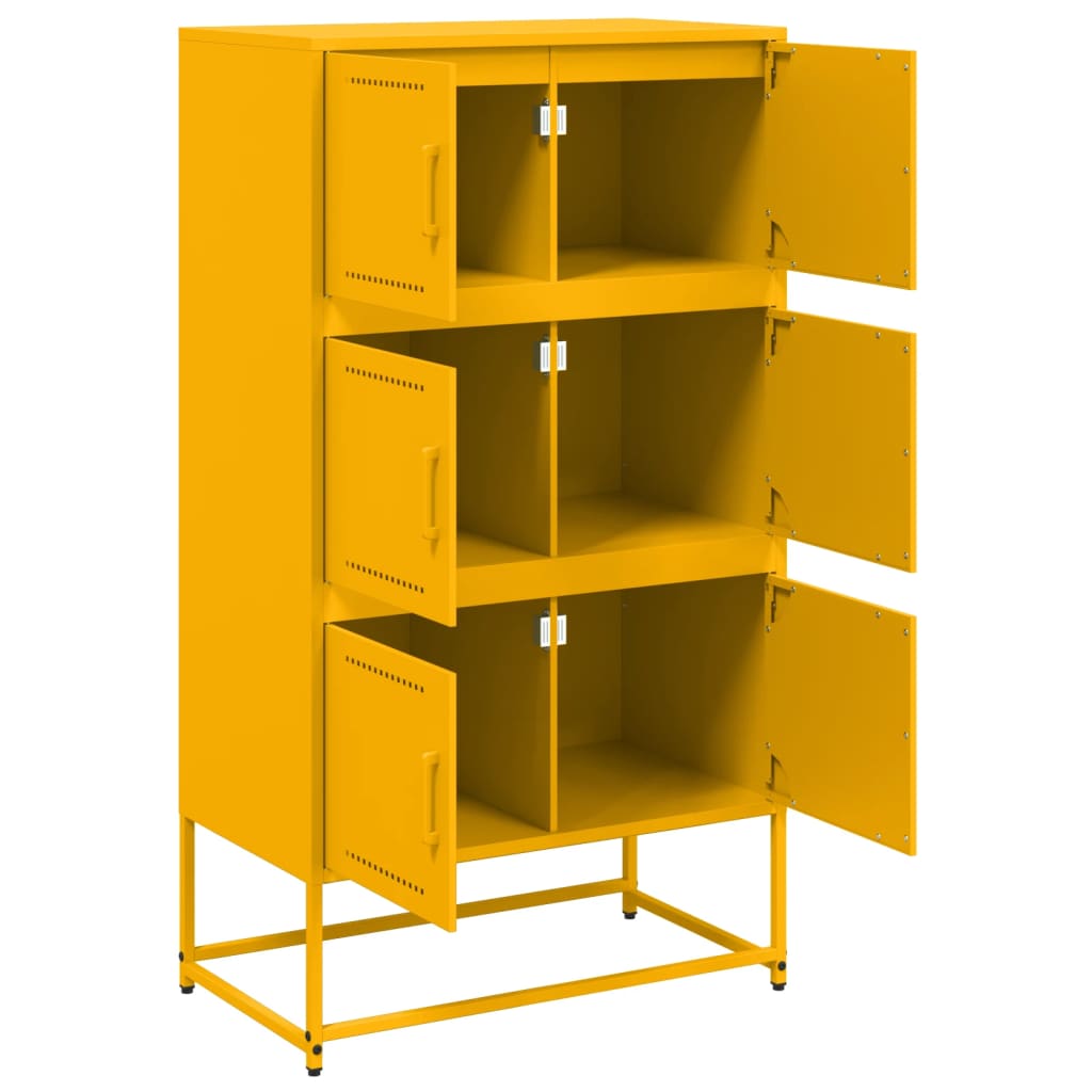 Sideboard Mustard Yellow 68.5x38.5x123.5 cm Steel