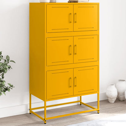 Sideboard Mustard Yellow 68.5x38.5x123.5 cm Steel