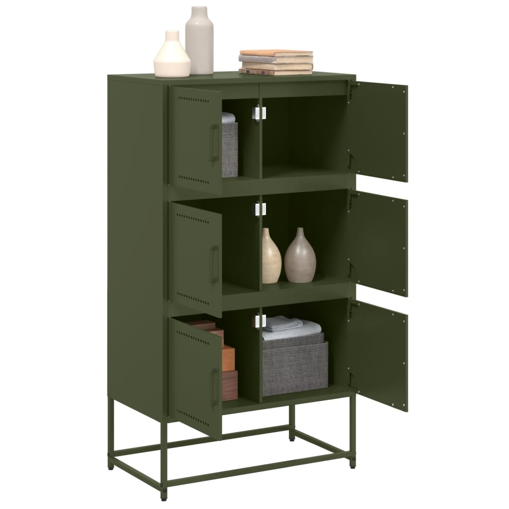 Sideboard Olive Green 68.5x38.5x123.5 cm Steel