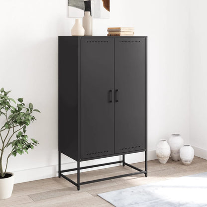 Highboard Black 68.5x38.5x123.5 cm Steel