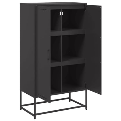 Highboard Black 68.5x38.5x123.5 cm Steel