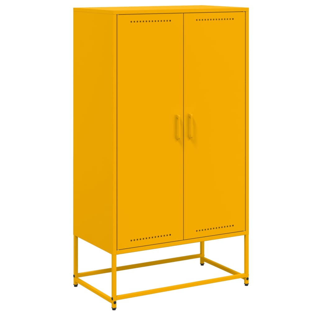 Highboard Mustard Yellow 68.5x38.5x123.5 cm Steel