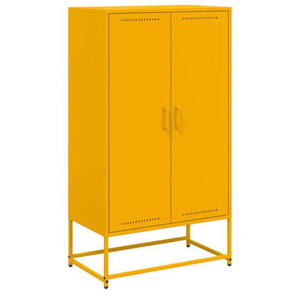 Highboard Mustard Yellow 68.5x38.5x123.5 cm Steel