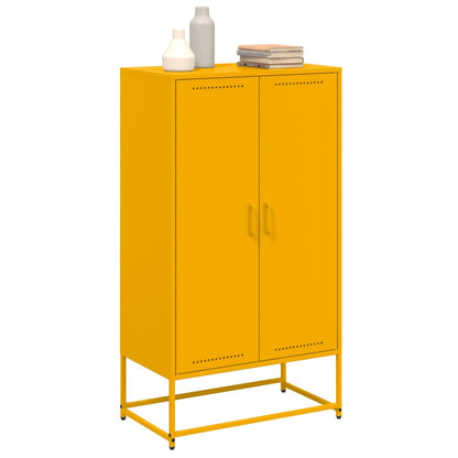 Highboard Mustard Yellow 68.5x38.5x123.5 cm Steel