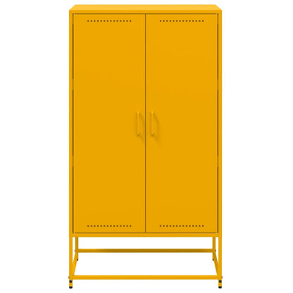 Highboard Mustard Yellow 68.5x38.5x123.5 cm Steel