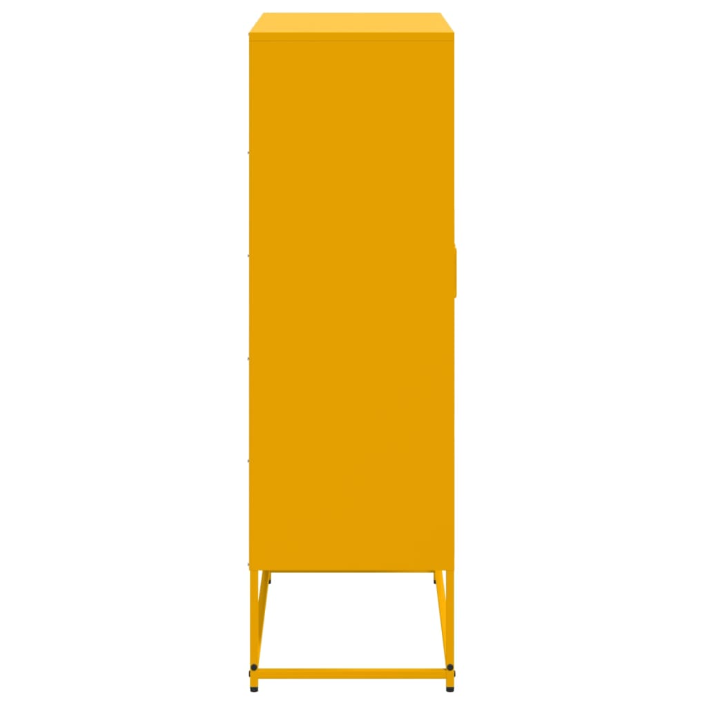 Highboard Mustard Yellow 68.5x38.5x123.5 cm Steel