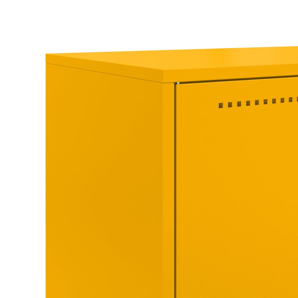 Highboard Mustard Yellow 68.5x38.5x123.5 cm Steel