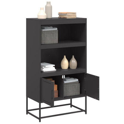 Highboard Black 68.5x38.5x123.5 cm Steel