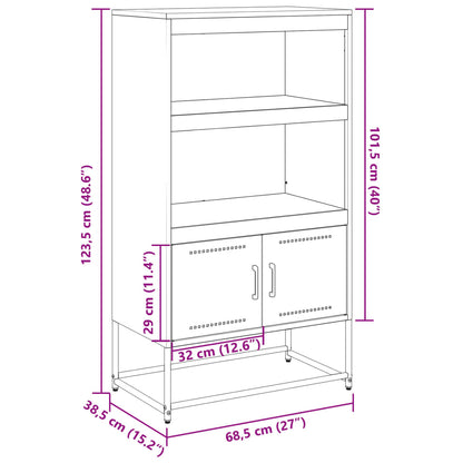 Highboard White 68.5x38.5x107 cm Steel