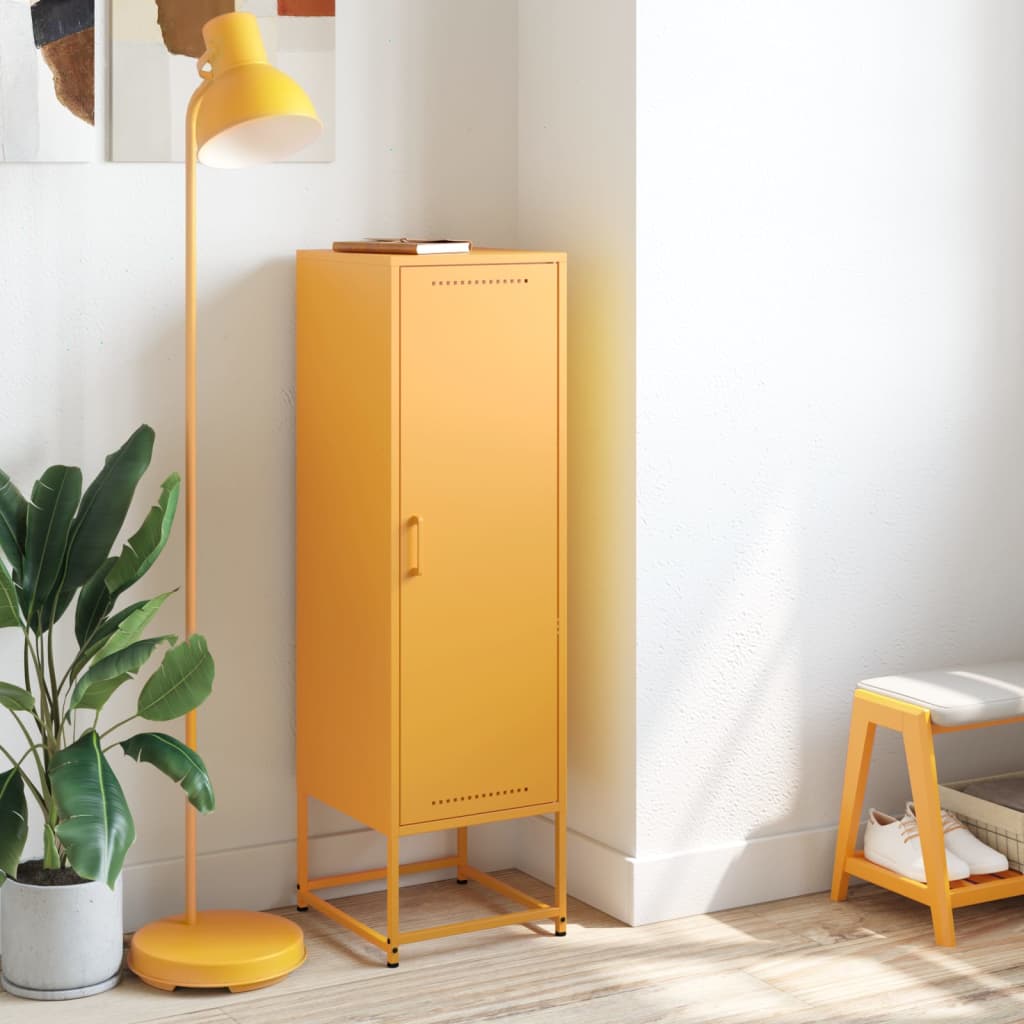 Highboard Mustard Yellow 36x39x123 cm Steel